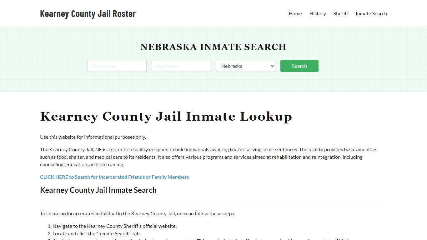 Kearney County Jail Roster Lookup, NE, Inmate Search