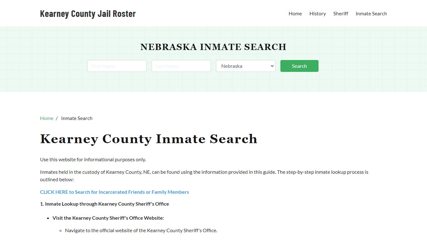 Kearney County, NE Detainee Lookup